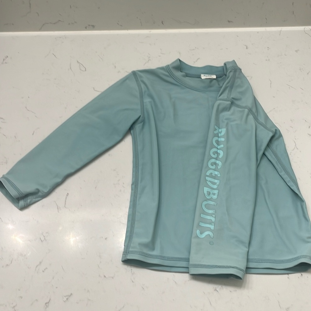 Rugged Butts 2T rash guard swim top light blue